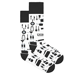 Hobart White Crew Socks